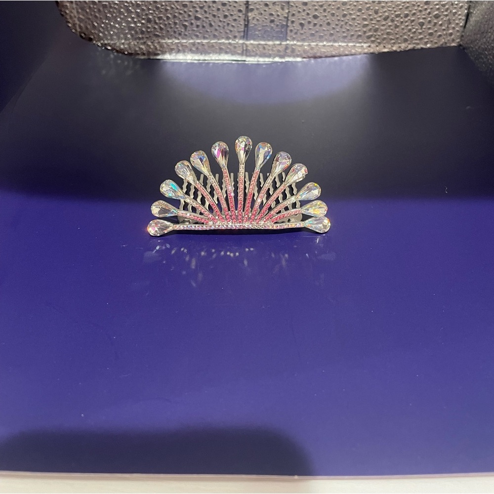 Crystal Fan Hair Comb- Iridescent Sparkle
